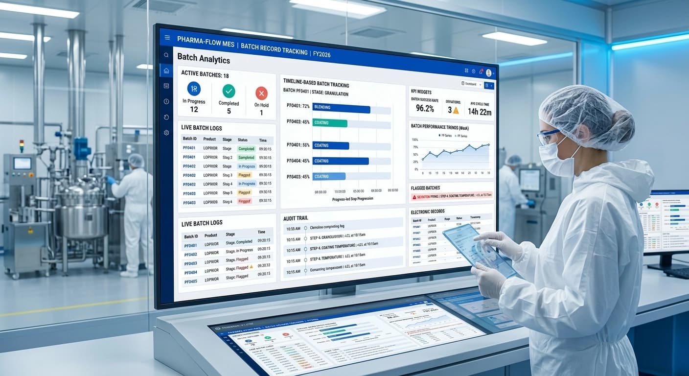 Batch Record Tracking with Pharma MES Software