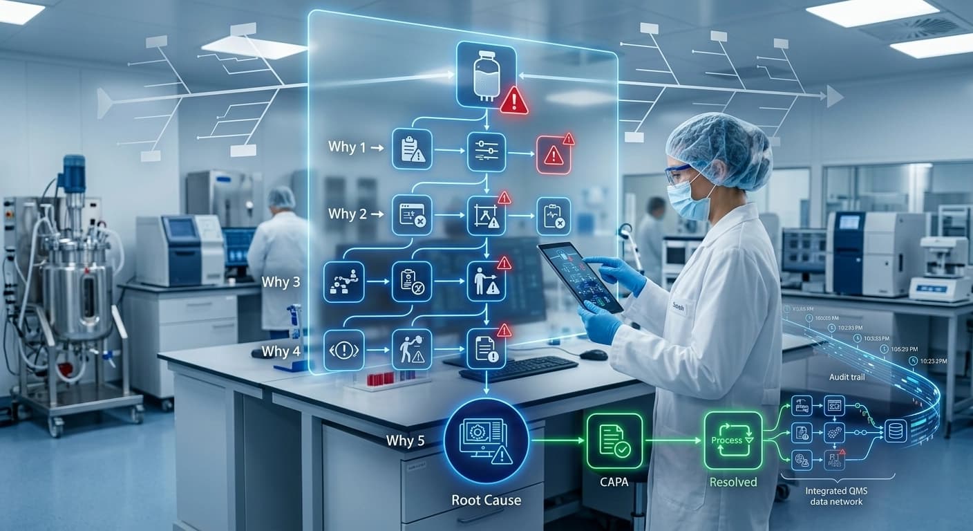 Analyse des causes profondes avec exemple pour « 5 » Pourquoi la technique