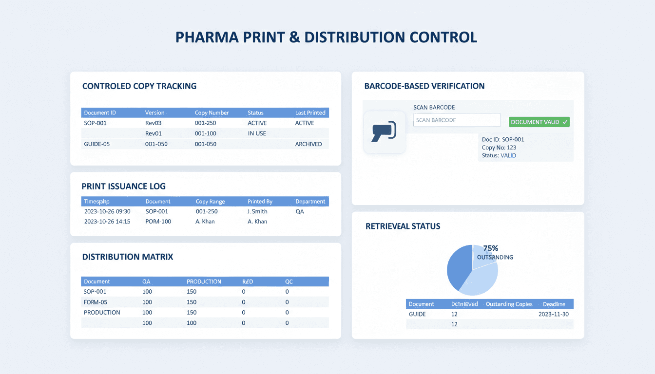 Print Control Dashboard — DMS product screenshot
